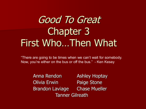 Good To Great Chapter 3 First Who…Then What