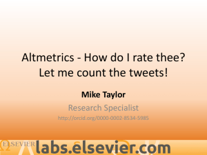 Getting to grips with Altmetrics as a Journal Editor