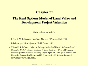 Chapter 27- The Real Options Model of Land Value