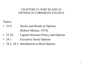 Chapter 24: Options in Corporate Finance