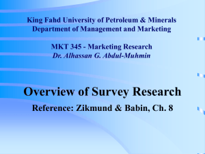 Overview of Survey Research