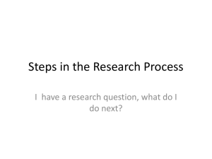 Brief Overview: Steps in the Research Process PPT