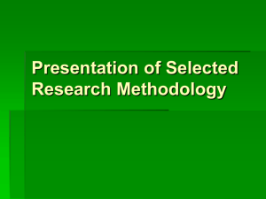 Presentation of Selected Research Methodology