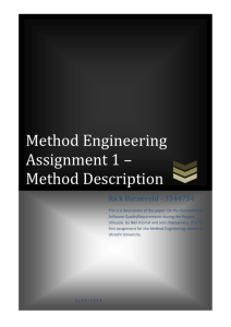 Method Engineering Assignment 1 * Method Description