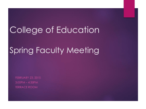 COE Spring 2015 Faculty Meeting FPC