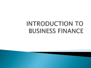 INTRODUCTION TO FINANCE