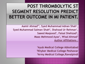 Post thrombolytic ST segment resolution predict better outcome in MI
