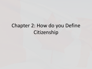 Chapter 2: How do you Define Citizenship