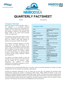 Company Facts - Nimrod Sea Assets