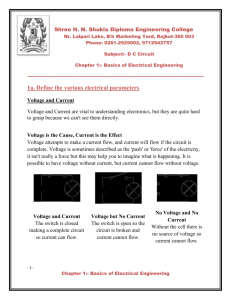 Voltage and Current - Shree HN Shukla Group Of College