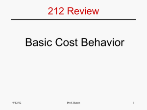 Cost Behavior Information
