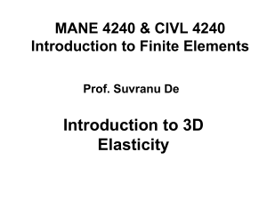 Introduction to 3D Elasticity