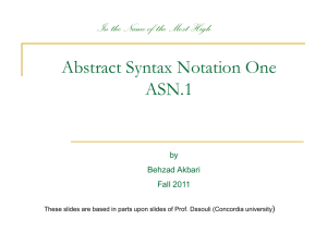 Abstract Syntax Notation (ASN.1)