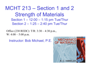 E MCH 013 Strength of Materials