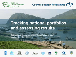 Tracking National GEF Portfolios and Assessing Results