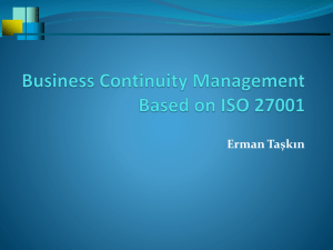 Business continuity planning framework