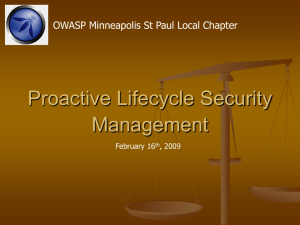 Proactive Lifecycle Security Management