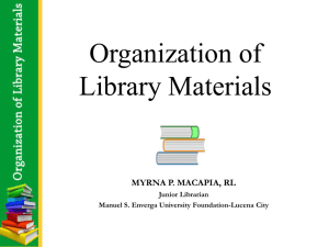 Workshop on organization of library materials
