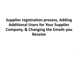Supplier Registration Process