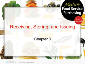 Receiving, Storing, and Issuing - Delmar