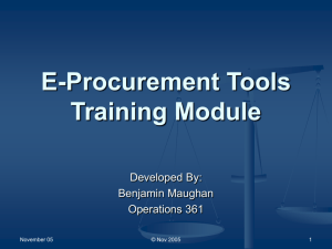 E-Procurment Tools Training Module