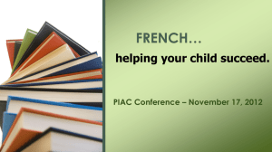 PIAC Conference – November 17, 2012 FRENCH…