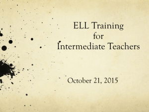 Oct. 2015 Training for 3-5 Teachers