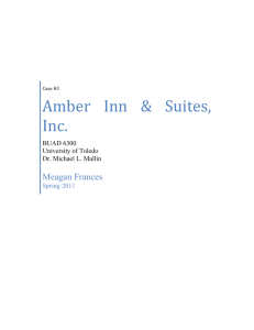 Amber Inn & Suites, Inc. Case Analysis