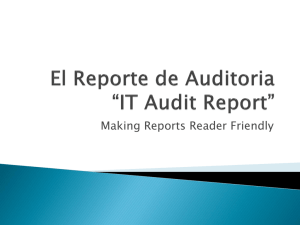 El Reporte de Auditoria“IT Audit Report”