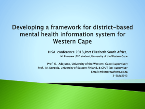 Developing a framework for district-based mental health information