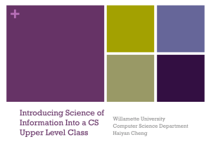 Introducing Science of Information into a CS Upper Level Class