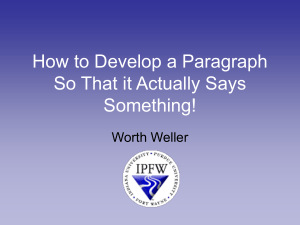 How to Develop a Paragraph So That it Actually Says Something!