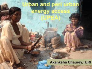 Urban and peri urban energy access (UPEA)