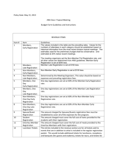 Policy Date: May 15, 2013 ANS Class I Topical Meeting Budget