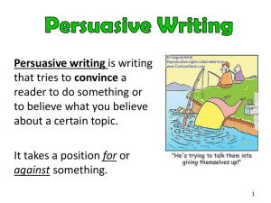 Student Notes Persuasive Writing