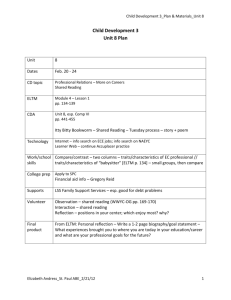 Child Development 3 Unit 8 Plan