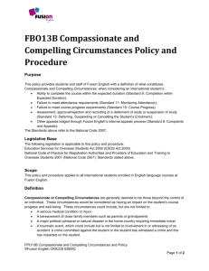 FBO13B Compassionate and Compelling Circumstances Policy and
