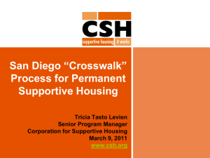 San Diego "Crosswalk" Process for Permanent Supportive Housing