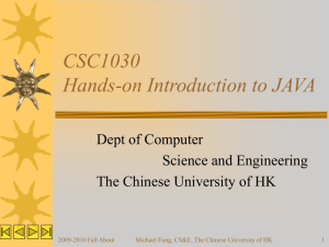 CSC1130 Introduction to Computing Using Java