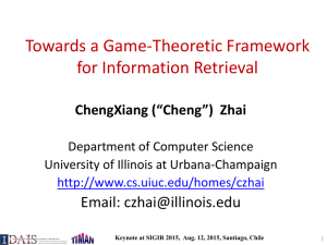 Towards a Game-Theoretic Framework for Information Retrieval