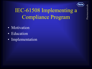 IEC-61508 Implementing a Compliance Program
