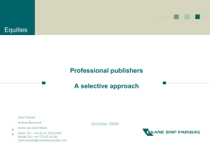 Professional Publishers a selective approach from Sami Kassab