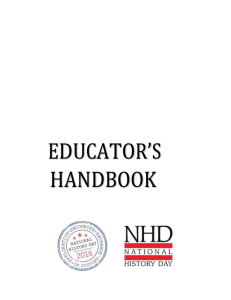 Educators Handbook - Connecticut History Day
