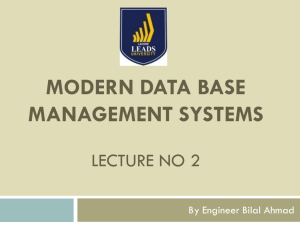 Modern data base management systems Lecture