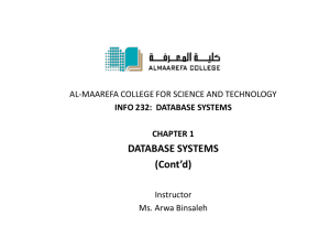 Database system - MCST-CS