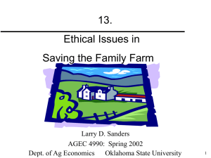 Family Farms - Department of Agricultural Economics