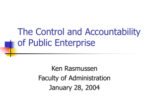 The Control and Accountability of Public Enterprise