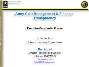 Army Cost Management & Financial Transparency