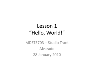Lesson 1 *Hello, World!