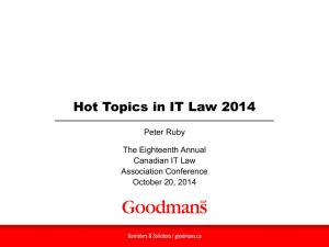 Hot_Topics_IT_Law-Ruby - Canadian IT Law Association